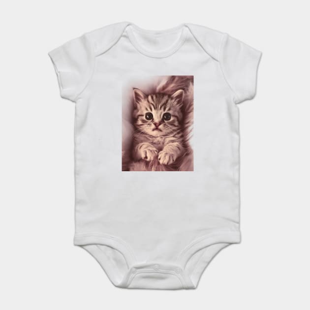 Expressive Eyes Baby Cat Baby Bodysuit by animegirlnft